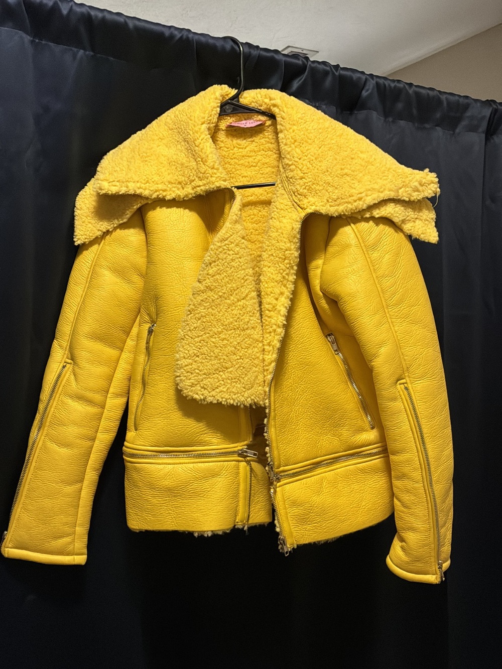 Nichole Lynel Yellow Moto Jacket M